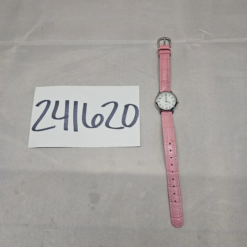 Timex Indiglo women's watch. Classic‎ style face. Pink band Needs Battery